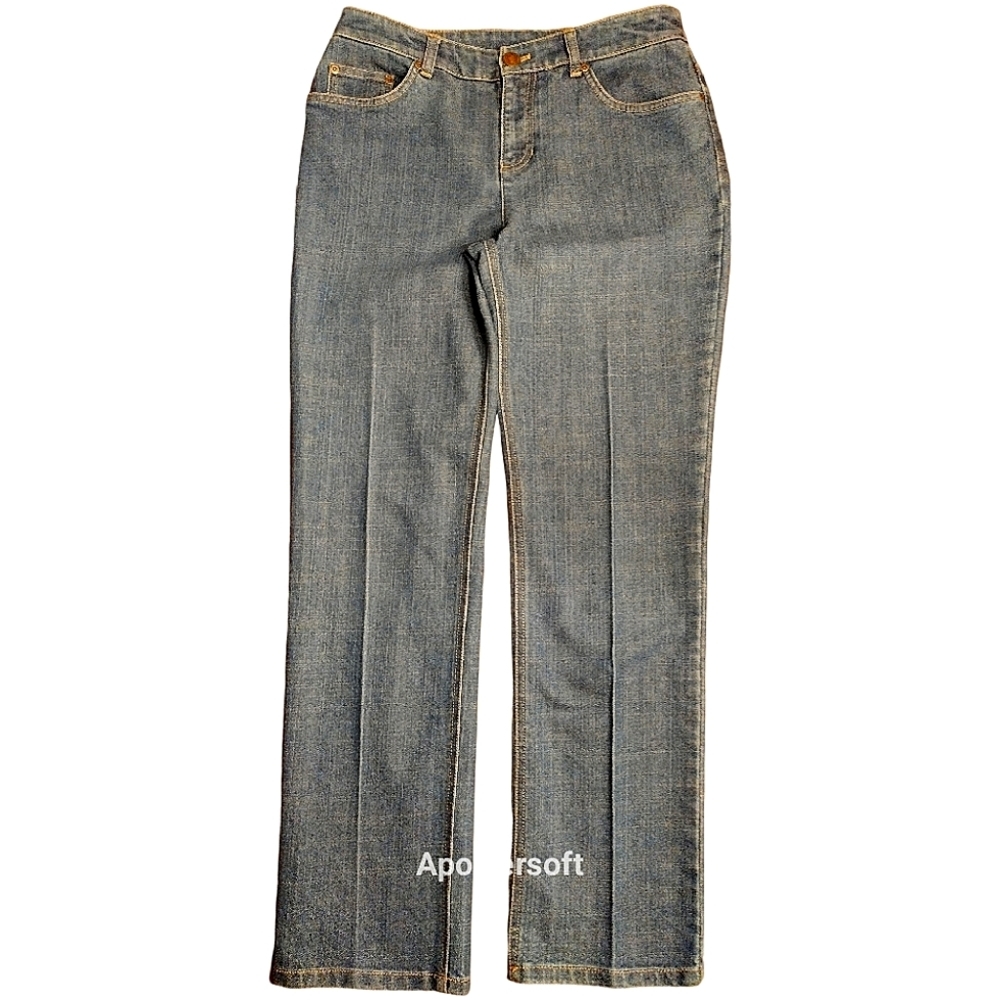Jones New York Stretch Jeans Straight Leg, Size 10, Medium Wash